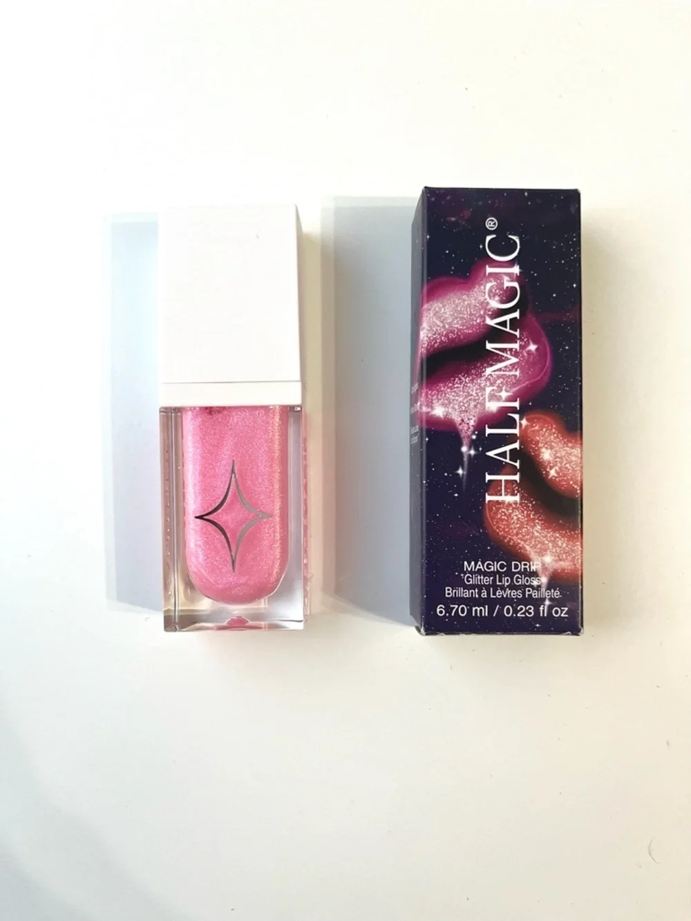 HALF MAGIC's viral Magic Drip Glitter Lip Gloss NWT, “Y2K Cherub” Pink